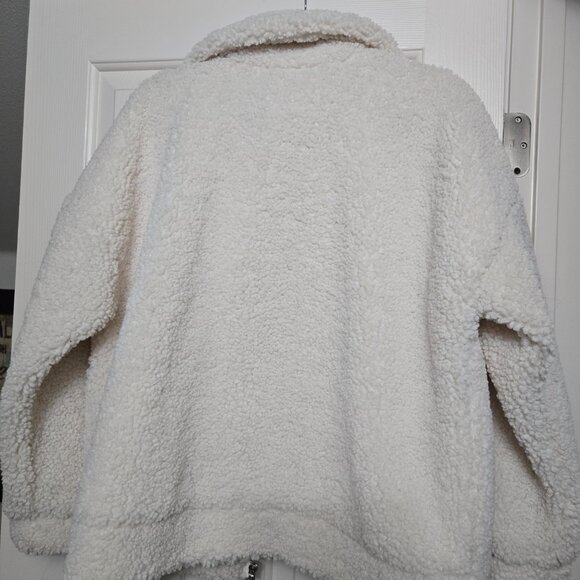 Wild Fable Cream Sherpa Zip-Up Jacket | XS/S Cozy Teddy Fleece Coat - Picture 10 of 14